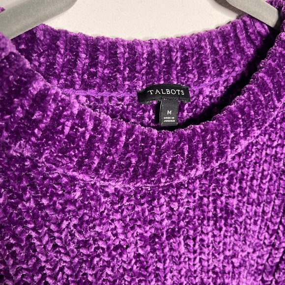 Talbots purple chenille chunky knit sweater - Picture 2 of 8